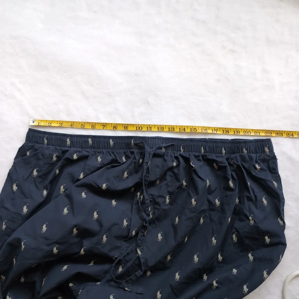 Polo Ralph Lauren Pajama Pants Mens 3XL Navy Blue All Over Pony Print Loungewear